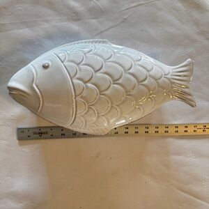 Piral Albisola Terracotta Fish Baking Dish w/ Lid Made in Italy  16”x8”